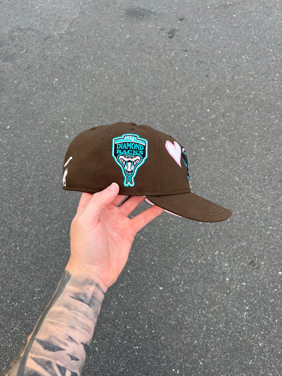 Brown Fitted With Pink Brim PINK BRIM BROWN ARIZONA