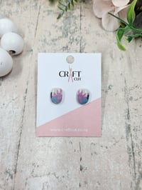 Image 1 of Tribal Print Polymer Clay Stud Earrings