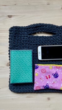 Image 3 of Crochet Tote Bag Grigio Scuro