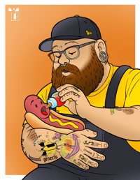 “HAWT DAWG” print