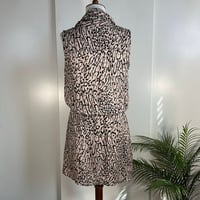 Image 4 of PARKER silk leopard print drape neck dress