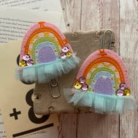 Image 2 of “Rainbow Cloud” Quilted Planner Clip OR Clothes Pin Clip