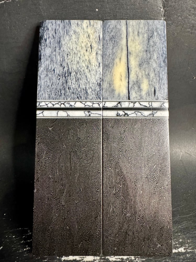 Image of Giraffe Bone & Fat Carbon Segmented Knife Scales