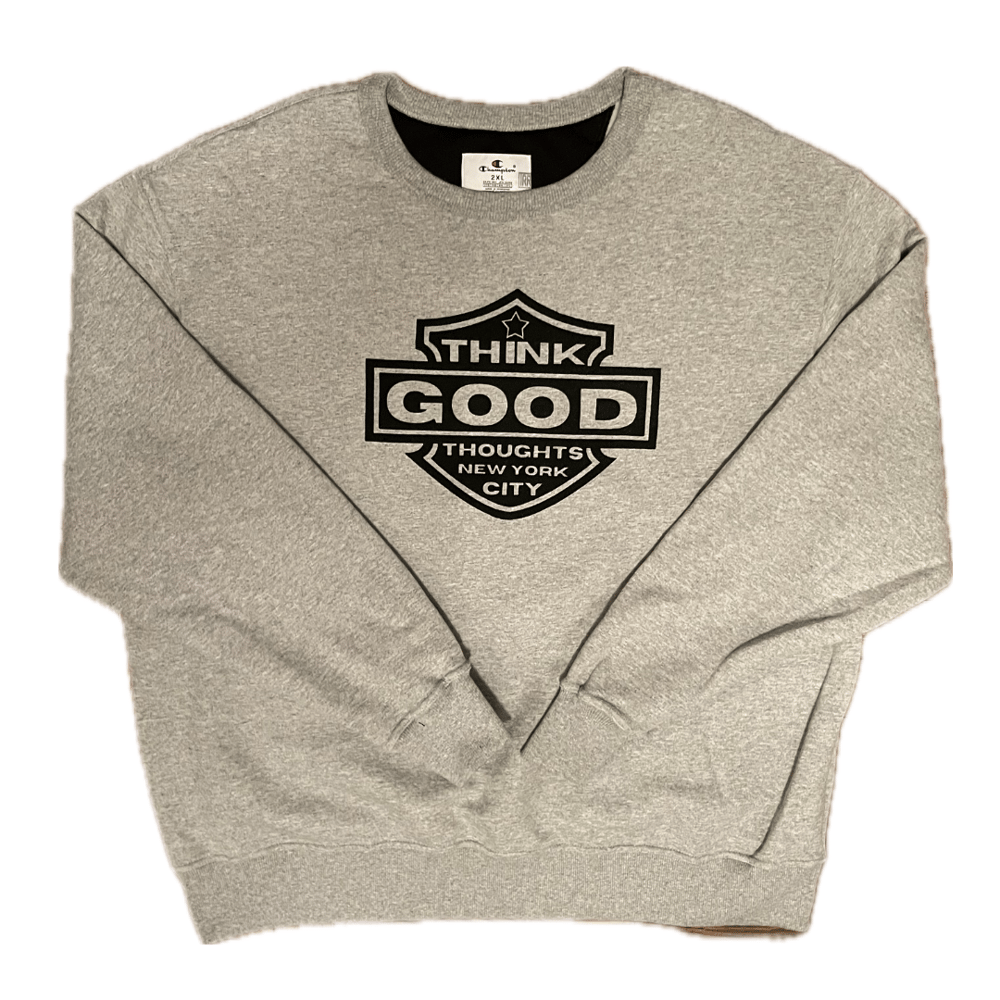 Image of Motorcycle Logo x Champion Reverse Weave Crewneck - Heather Grey