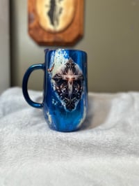 Image 1 of #36 16oz Blue Silver Cross Mug
