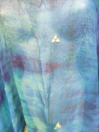 Image 5 of Poncho Woodstock Top -free size Blue purple see thru