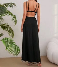 Image 2 of Swim Summer Beach Tassel Trim Wrap Hem Kimono