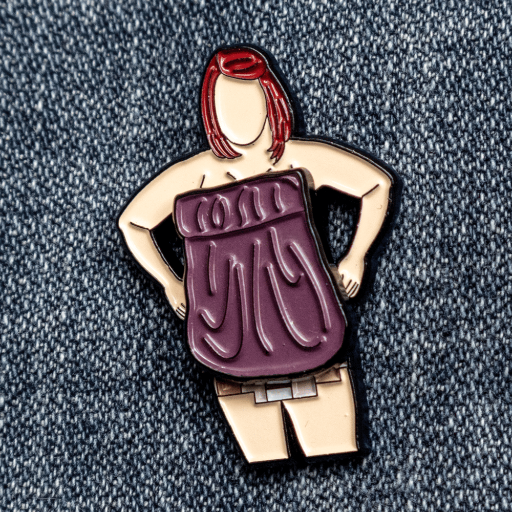 casual 1.5” enamel pin