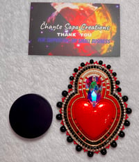 Image 7 of Hand Polished Red Heart Beaded Popsocket 