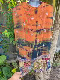 Image 7 of Mykonos sari jewel oversized waistcoat / top 10-18 oranges