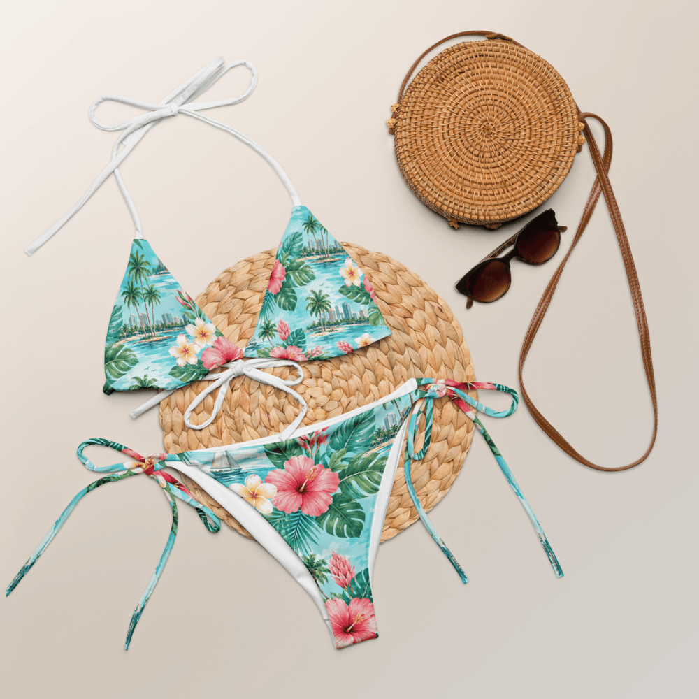Image of All-over print recycled string bikini