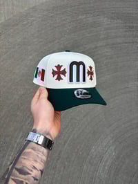 Image 1 of CUSTOM TRI TONE RED BRIM MEXICO A FRAME CAP