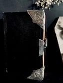 Holy Bible, 1875s, massive silver corners with angels, monogrammes LVGN