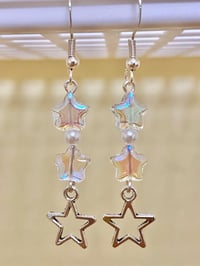 Image 1 of shooting star holographic earrings