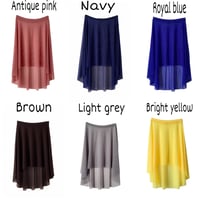 Image 3 of High Low mesh solid colors pull on skirts.(1)