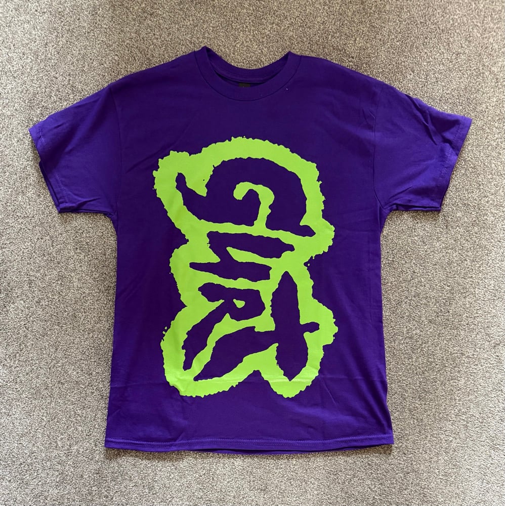 Image of MEGA LOGO SHIRT - GREEN AND PURPLE 
