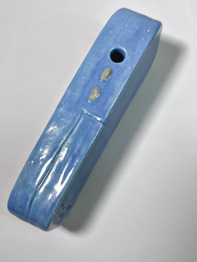 Blue Ceramic Phone Pipe