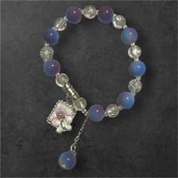 White butterfly painted with blue/purple bracelet 