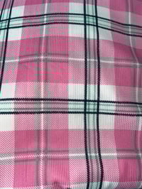 Pink and White tartan - jersey cotton