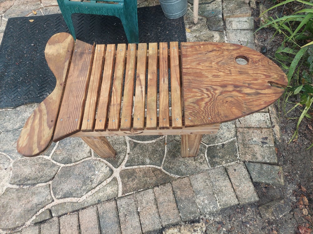 Image of Wooden Fish Table 