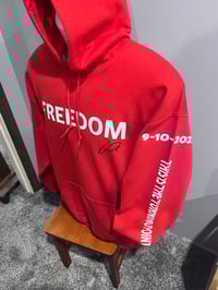 Image 2 of Charlie Kirk Freedom turning point hoodie RED