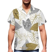 Image 1 of Men's Pique Kalo in White Print Collard Shirt
