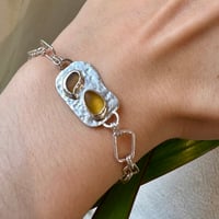 Image 3 of Seaglass bracelet with handmade chain 