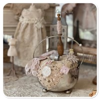 Image 1 of Silver style vintage sugar bowl pin cushion