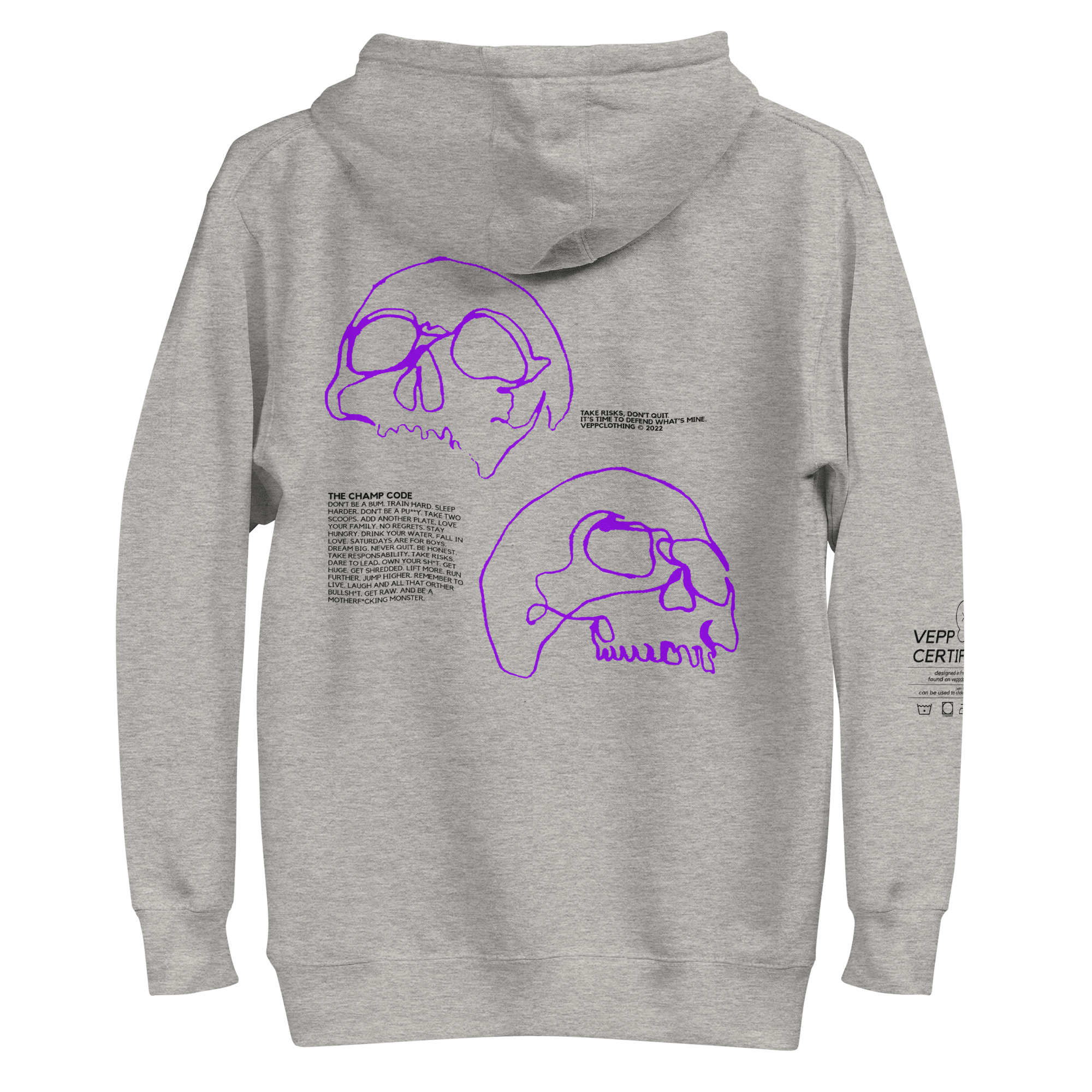 Image of HOODIE CHAMP CODE GREY