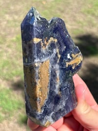 Image 21 of Blue, Green, Purple Fluorite With Pyrite Inclusions Polished Tower #2829