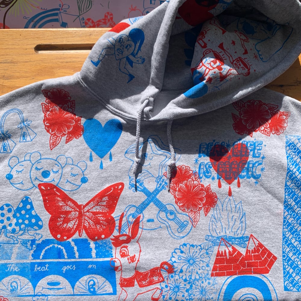 Image of "Red and Blue Freestyle" hoodie (M)