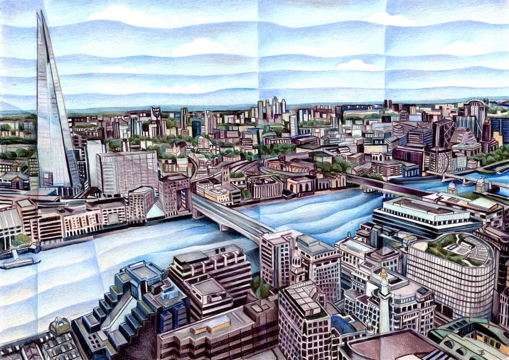 Image of View from the Sky Garden Print