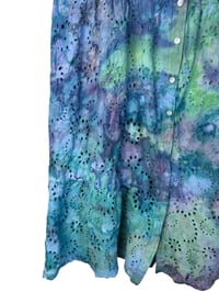 Image 5 of ♻️ UPCYCLED 1X PLUS 100% Cotton Eyelet Dress in Mermaid Watercolor