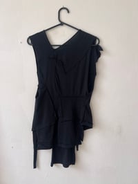Image 5 of black patchwork asymmetric top