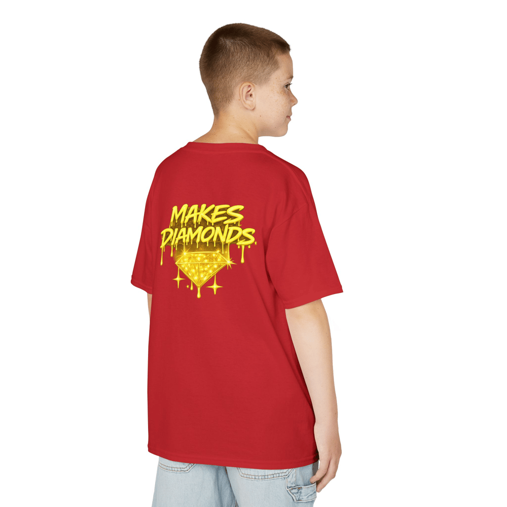 Image of Unisex Kids Tee — "Pressure Makes Diamonds" Gold Drip Graphic