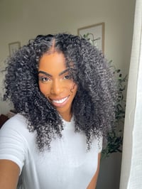 Image 7 of 20 inch KINKY CURLY 360 LACE WIG with 4c KINKY EDGES 