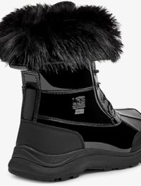 Image 5 of UGG Black Patent Lace-Up Winter Boot with Faux-Fur Cuff size 7.5 W