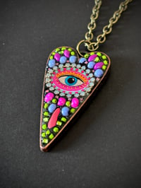 Image 2 of Mystic Eye Heart Necklace - Neon/Pink/Perriwinkle 