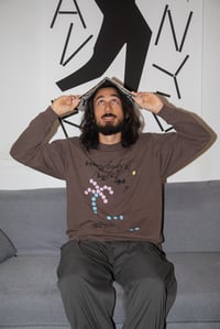 Image 4 of EVERYBODY’S WELCOME LS BROWN SCREEN PRINTED TEE