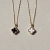 b & w double sided clover necklace