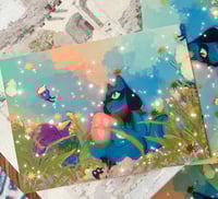 Image 1 of pocket friends summer postcard print 