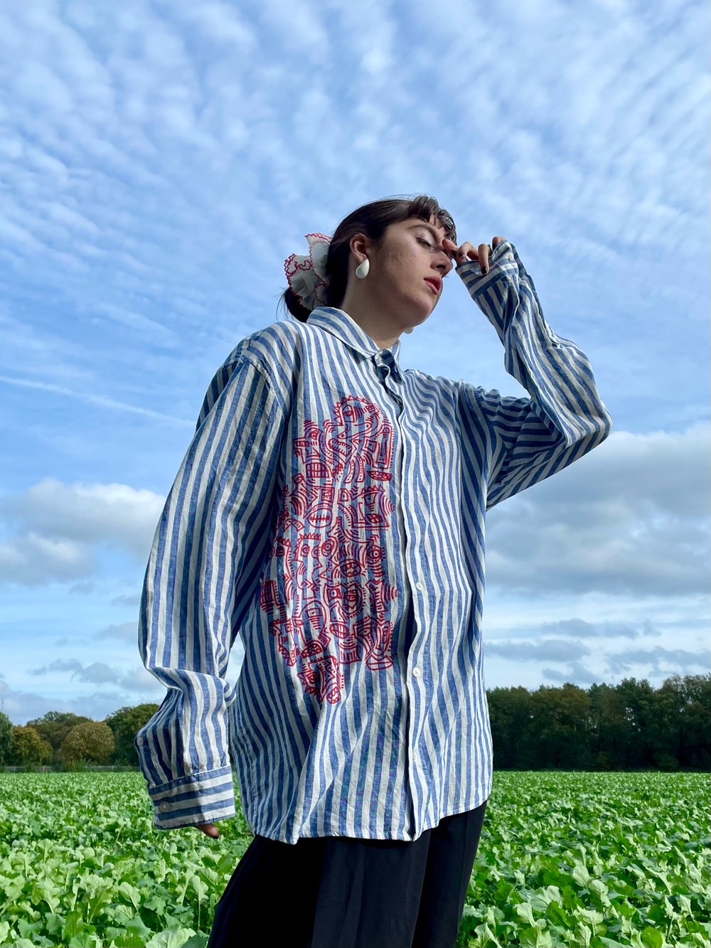 artsy striped shirt
