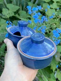 Image 1 of Blue glazed seasoning lidded pot