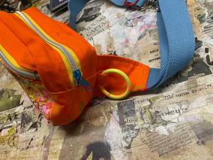 Image of Bright Orange Fanny Pack with Dandelion Sprinkle Patch