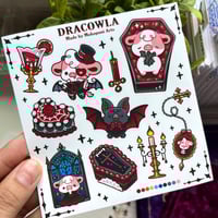 Image 2 of Dracowla Sticker Sheet | Halloween Edition