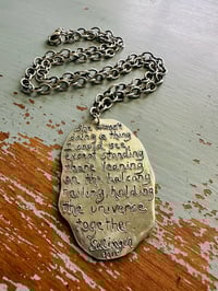 Image 19 of large JD Salinger quote pendant with hefty sterling silver chain