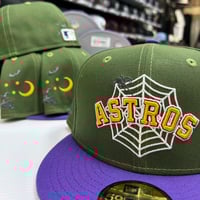 Image 1 of New Era 59Fifty Spider Web Rifle Green / Purple 