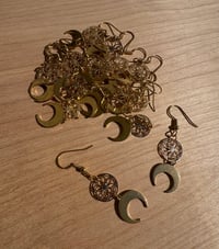 Image 2 of Delicate Moon Goddess Earrings