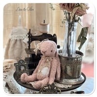 Image 3 of handmade lapin - pink bunny wearing vintage french lace 