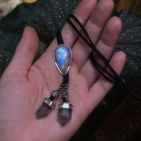 Image 3 of Moonstone Bolo with Crystal Tips